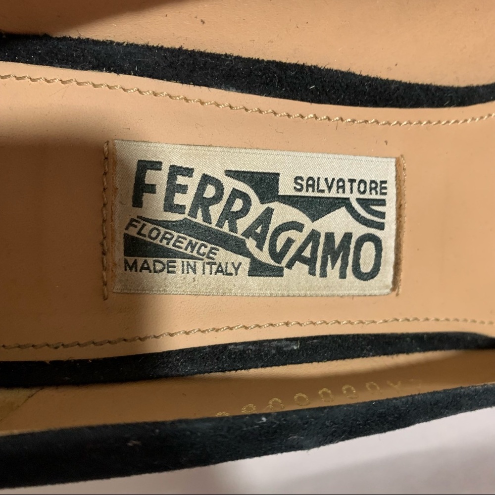 🍔SOLD🍔SALVATORE FERRAGAMO size 10  suede PLATFORM wedge heel ESPADRILLE pumps - Picture 3 of 12
